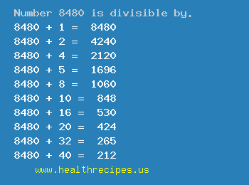 Number 8480 is divisible by the following numbers