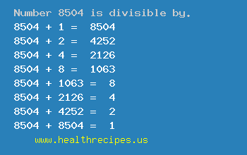 Number 8504 is divisible by the following numbers