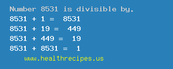 Number 8531 is divisible by the following numbers
