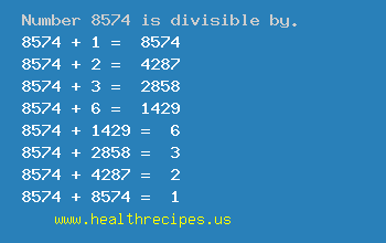 Number 8574 is divisible by the following numbers