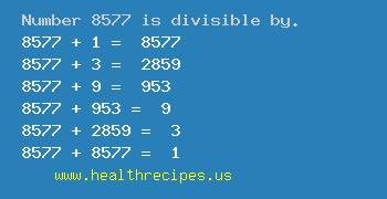 Number 8577 is divisible by the following numbers