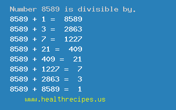 Number 8589 is divisible by the following numbers