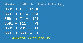 Number 8591 is divisible by the following numbers