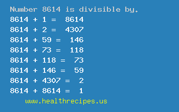 Number 8614 is divisible by the following numbers