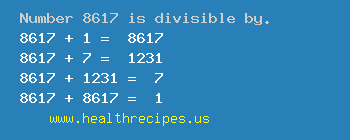 Number 8617 is divisible by the following numbers