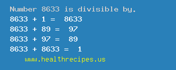 Number 8633 is divisible by the following numbers