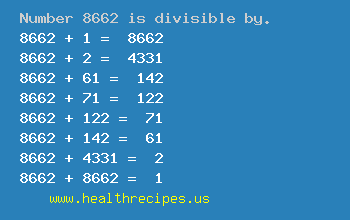 Number 8662 is divisible by the following numbers