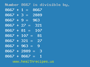 Number 8667 is divisible by the following numbers