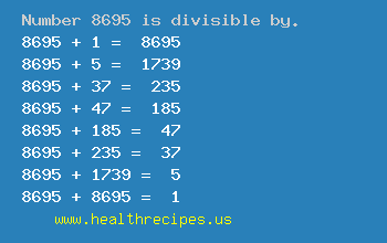 Number 8695 is divisible by the following numbers