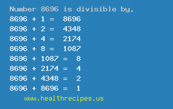 Number 8696 is divisible by the following numbers