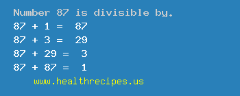 Number 87 is divisible by the following numbers