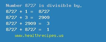 Number 8727 is divisible by the following numbers