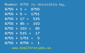Number 8755 is divisible by the following numbers