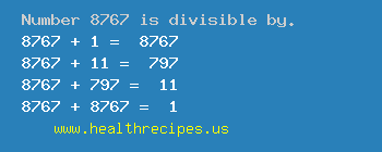 Number 8767 is divisible by the following numbers