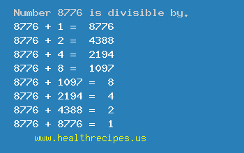 Number 8776 is divisible by the following numbers