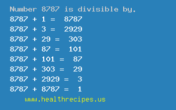 Number 8787 is divisible by the following numbers