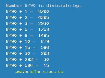 Number 8790 is divisible by the following numbers
