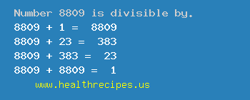 Number 8809 is divisible by the following numbers