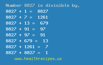 Number 8827 is divisible by the following numbers
