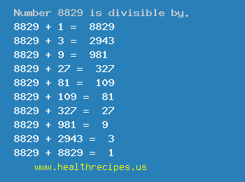 Number 8829 is divisible by the following numbers