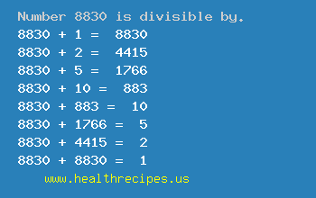 Number 8830 is divisible by the following numbers