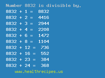 Number 8832 is divisible by the following numbers