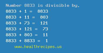 Number 8833 is divisible by the following numbers