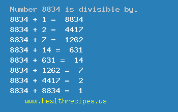 Number 8834 is divisible by the following numbers