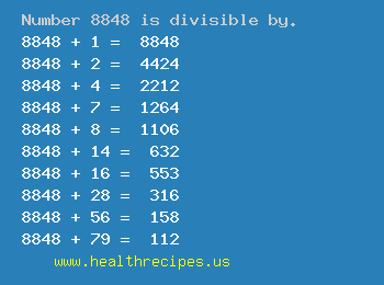 Number 8848 is divisible by the following numbers