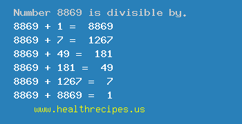 Number 8869 is divisible by the following numbers