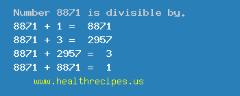 Number 8871 is divisible by the following numbers