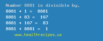 Number 8881 is divisible by the following numbers