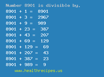 Number 8901 is divisible by the following numbers