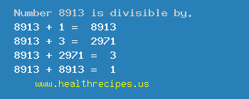 Number 8913 is divisible by the following numbers