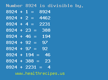 Number 8924 is divisible by the following numbers