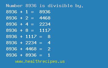 Number 8936 is divisible by the following numbers