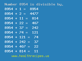 Number 8954 is divisible by the following numbers