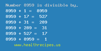Number 8959 is divisible by the following numbers
