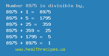 Number 8975 is divisible by the following numbers