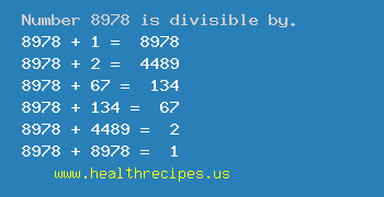Number 8978 is divisible by the following numbers
