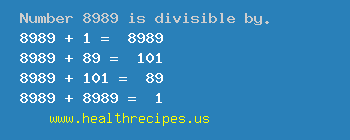 Number 8989 is divisible by the following numbers