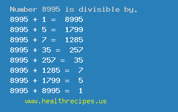 Number 8995 is divisible by the following numbers