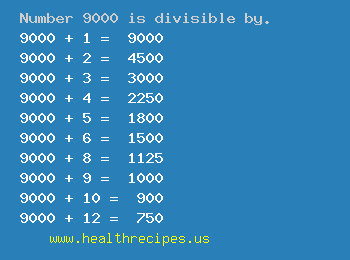 Number 9000 is divisible by the following numbers