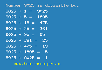 Number 9025 is divisible by the following numbers