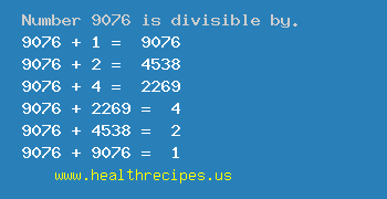 Number 9076 is divisible by the following numbers