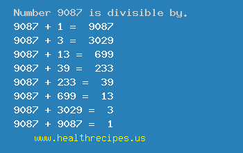 Number 9087 is divisible by the following numbers