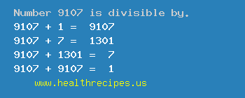 Number 9107 is divisible by the following numbers