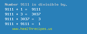 Number 9111 is divisible by the following numbers