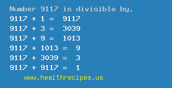 Number 9117 is divisible by the following numbers