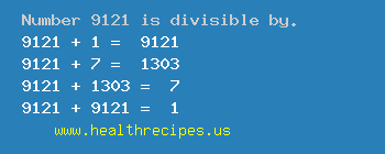 Number 9121 is divisible by the following numbers